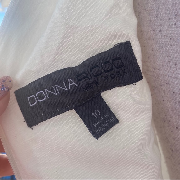 Donna Ricco New York white white dress 10 - Picture 3 of 4